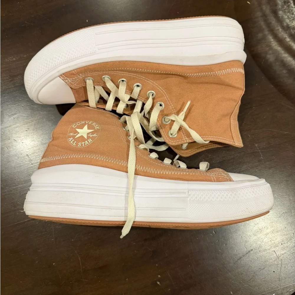 Converse High Top Sneakers in Rust/Cream - Picture 4 of 8